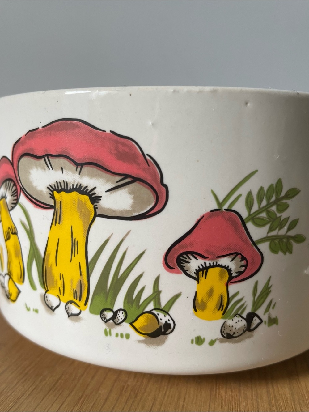 Vintage 1970s Mushroom Illustration Ceramic Soup Mug - Picture 5 of 9